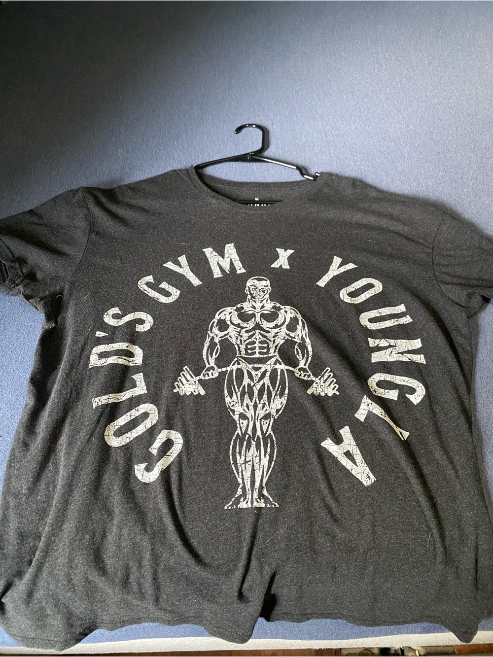 YoungLA Heather Gray Gold’s Gym Graphic Short Sleeve Tee